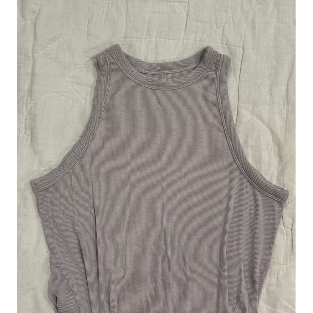 Lululemon Hold Tight Crewneck Tank, Waist Length, High Neck Ribbed Purple Grey - Picture 4 of 7